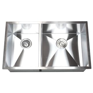 32-Inch Double Bowl 40/60 Undermount Zero Radius Kitchen Sink ...