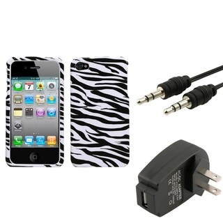 INSTEN Phone Case Cover/ Charger/ 3.5-mm Audio Cable for Apple iPhone