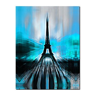 Alexis Bueno 'Paris in Blue Abstract' Canvas Wall Art