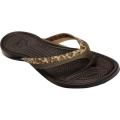 Women's Crocs Adrina Leopard Print Flip-Flop Espresso/Espresso