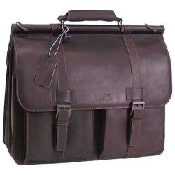 Kenneth Cole Reaction Colombian 5.5in Double Gusset Dowel Rod Portfolio Dark Brown