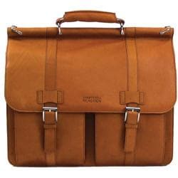Kenneth Cole Reaction Colombian 5.5in Double Gusset Dowel Rod Portfolio Tan