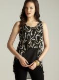 Romeo & Juliet Couture Hi-lo Back Draped Printed Top