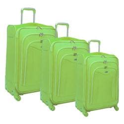 Olympia Luxe 3 Piece Luggage Set Apple Green