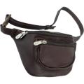 Piel Leather Travelers Waist Bag 8825 Chocolate Leather
