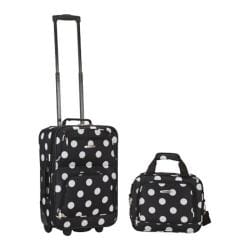 Rockland 2 Piece Luggage Set F102 Black Dot