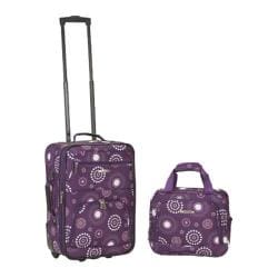 Rockland 2 Piece Luggage Set F102 Purple Pearl