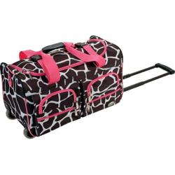 Rockland 22in Rolling Duffle Bag Pink Giraffe