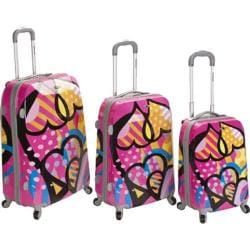Women's Rockland 3 Piece Vision Luggage Set F150 Love