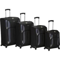 Rockland 4 Piece Impact Spinner Luggage Set F155 Black