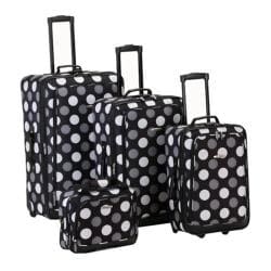 Rockland 4 Piece Luggage Set F106 Black Dot