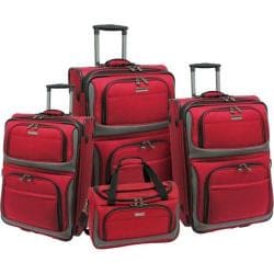 Traveler's Choice Lightweight 4-Piece Luggage Set Red