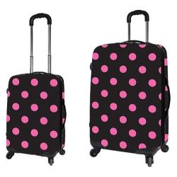 Travelers Club 2 Piece Expandable Hardside Luggage Set Pink Dot