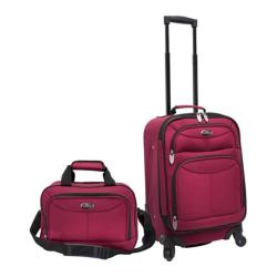 US Traveler 2-Piece Carry-on Luggage Set Maroon