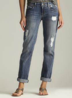 Fragile Distressed Cuffed Boyfriend Jean