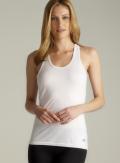 Marika White Ruched Racerback Tank