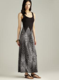 Stitch Printed Bottom Sleeveless Maxi Dress