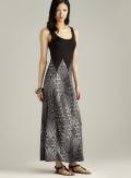 Stitch Printed Bottom Sleeveless Maxi Dress