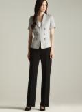 Tahari Short Sleeve Military Pantsuit