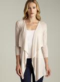 August Silk Ribbed Trim Flyaway Linen Cardigan