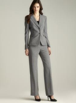 Tahari Mini Houndstooth Two Button Pant Suit