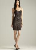 Theia Paisley Print Beaded Slip Drs