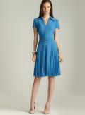 Premise Belted Snap Front Pleated Dress