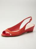 Delman Capri Nubuck & Patent Wedge Sandal