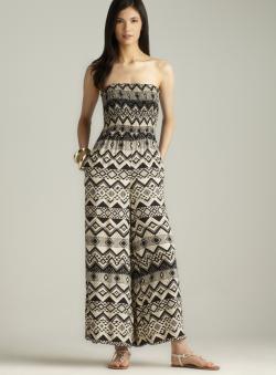 Angie Smocked Tupe Printed Jumpsuit