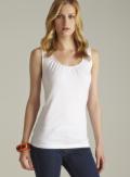 Grace White Ruched Neckline Tank