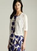 Joseph A Lace Front 3/4-sleeve Cardigan