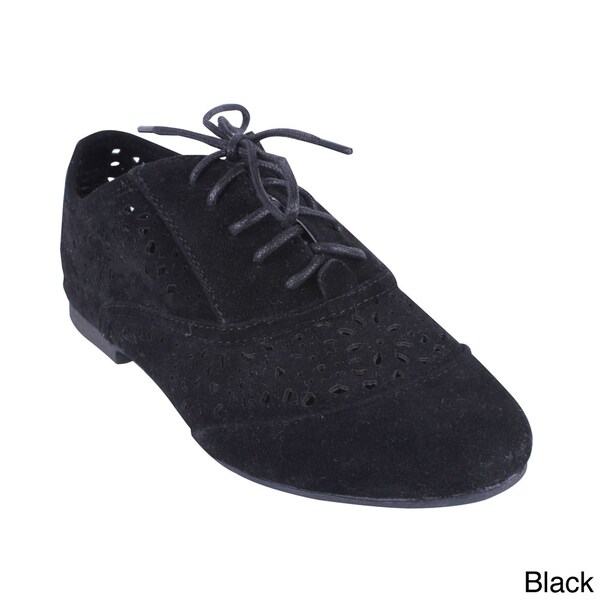 Wild Diva Women's 'Mason-28' Perforated Oxford Shoes