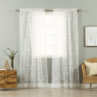 Zebra Burnout Sheer 84-inch Rod Pocket Curtain Pair