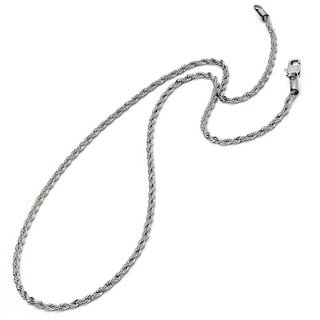 Oliveti Men's Stainless Steel Men's Rope Chain 22-24-inch (3mm)