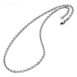 Oliveti Stainless Steel Men's 22-inch Flat Cable Chain