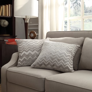 --->  INSPIRE Q Clybourn 18-inch Toss Grey Chevron Accent Pillow (Set of 2)