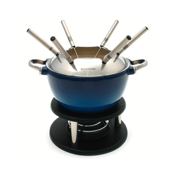 Swissmar Noirmont Blue/ Black Enameled Cast Iron 10-piece Meat Fondue Set