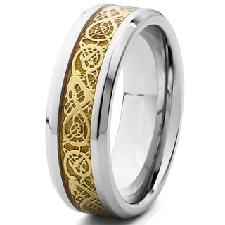 Goldplated Stainless Steel Celtic Inlay Eternity Band