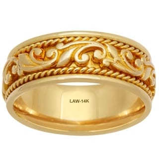 14k Yellow Gold Men's Comfort Fit Wedding Band-Image