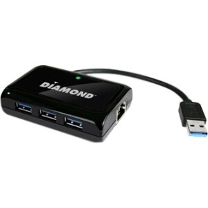 DIAMOND 3-port USB Hub with Gigabit Ethernet Port
