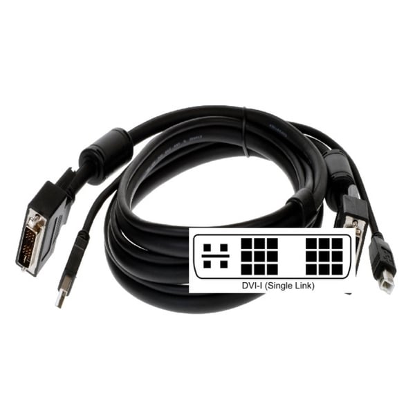 Connectpro 15-ft 2-in-1 DVI-I/USB KVM Cable