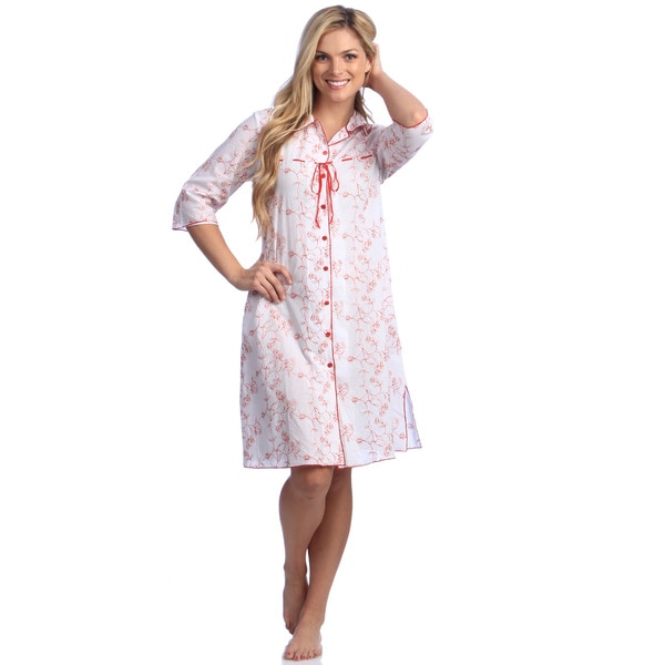 Women's Cotton Embroidered Short Robe
