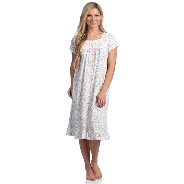 La Cera Women's Multicolored Cotton Knit Chemise