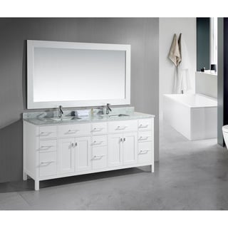 London 78-Inch Double Sink White Vanity Set