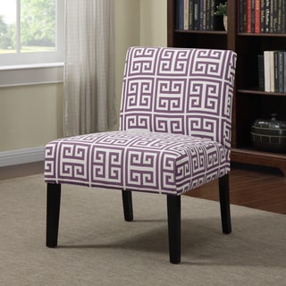 Portfolio Niles Amethyst Purple Greek Key Armless Accent Chair