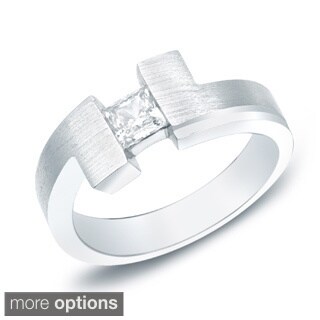 Auriya 14k White or Yellow Gold Men's 1/2ct TDW Diamond Satin Ring (H-I, SI1-SI2)