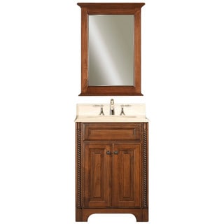 Low Price Water Creation 'Spain' Golden Single Sink Marble Top Vanity and Mirror
