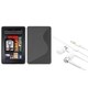 INSTEN Smoke S-shape Phone Case Cover/ Silver Headset for Amazon Kindle Fire