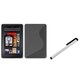 INSTEN Smoke S-shape Tablet Case Cover/ Silver Stylus for Samsung Galaxy Tab P1000