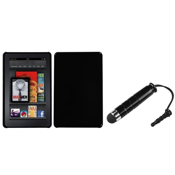BasAcc Solid Black Case/ Black Stylus for Amazon Kindle Fire